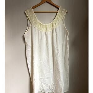 Vintage 70s Lace Cream Traditional Nightgown Shift‎ Chemise Slip Large Fairy Fem